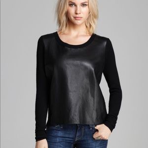 Rebecca Minkoff Leather Front Sweater